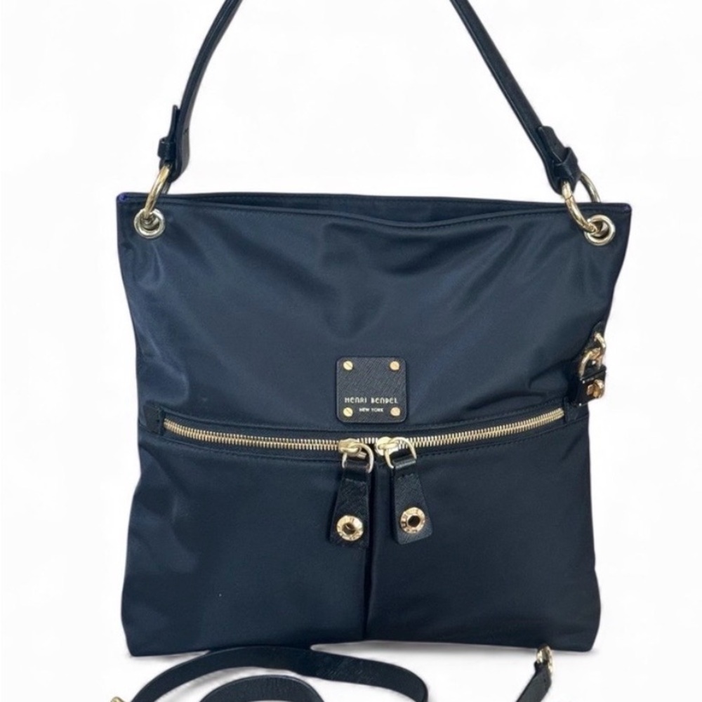 Henri Bendel Jettsetter Nylon Black Crossbody Bag EUC